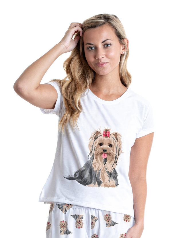 Yorkshire terrier Yorkie 2 piece Pj set with shorts female
