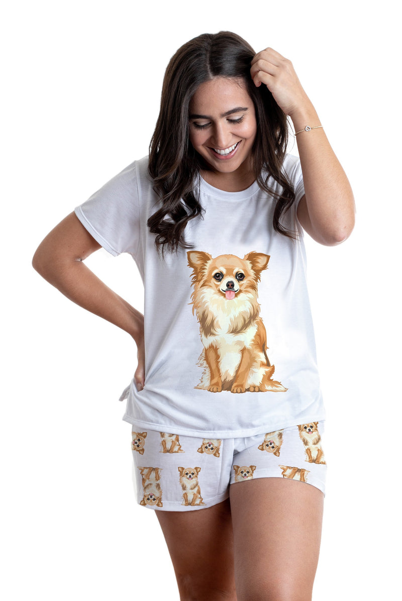 Hairy chihuahua 2 piece Pj set with shorts