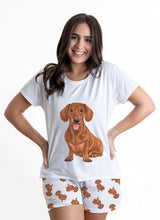 Red dachshund / Brown wiener dog 2 piece Pj set with shorts