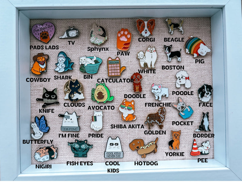 Metal pins for pet lovers